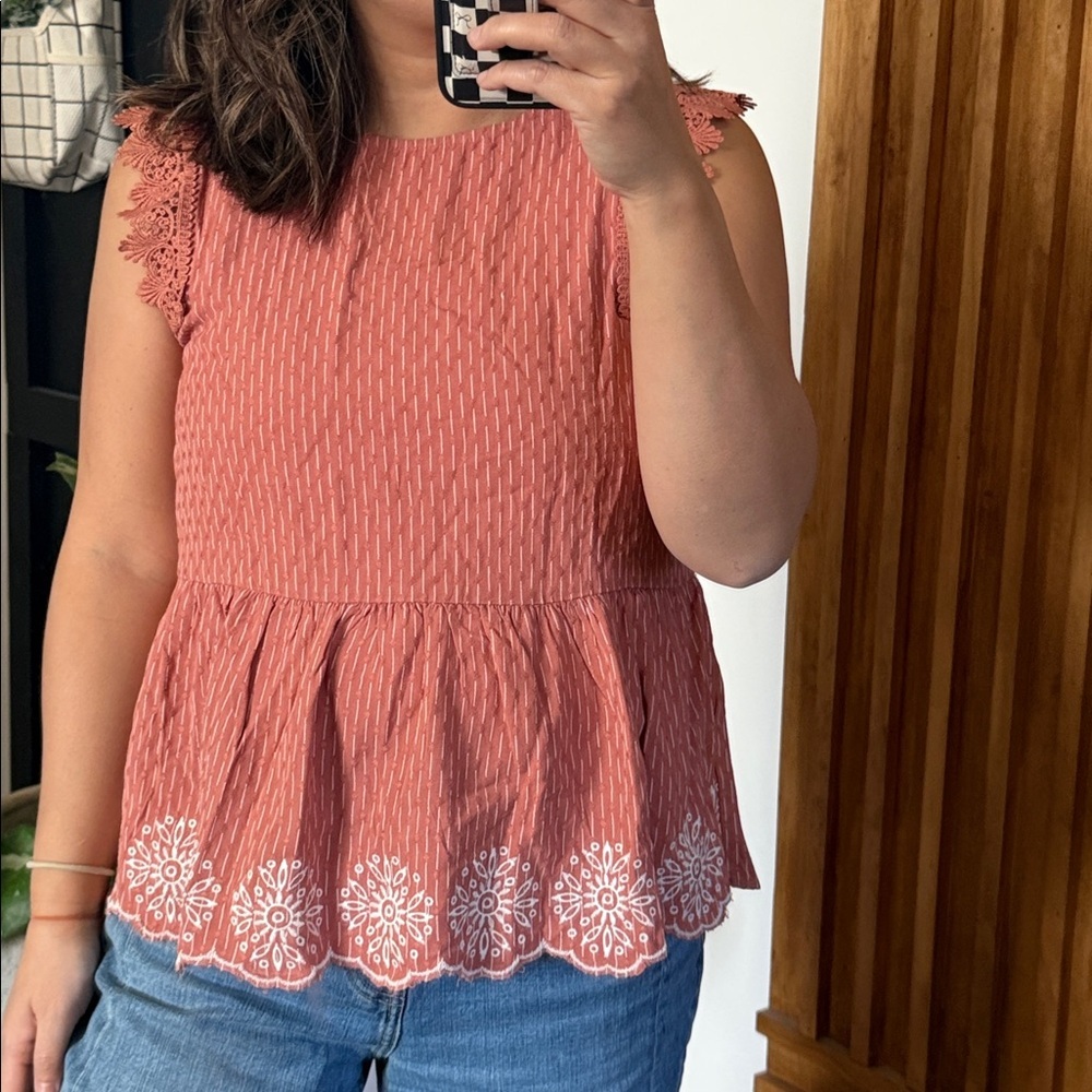 Mine‎ Boho Crochet Embroidered Blouse. Size M